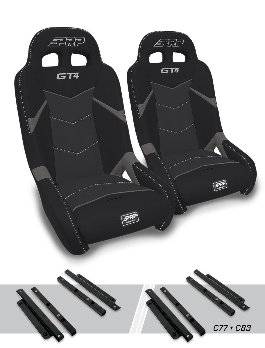 GT4 Suspension Seats Kit for Polaris General, RZR S 900, 900 Trail, Trail, XP 1000, Turbo, Turbo S (Pair)