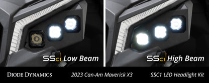 Diode Dynamics 17-24 Can-Am Maverick X3 C1 Headlamp Kit - Pro White ABL (Pair)