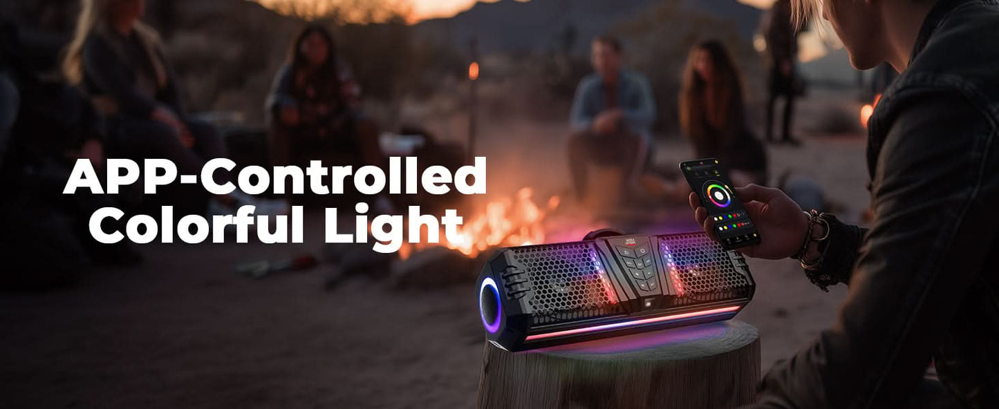Midnight 40 16" Bluetooth Sound Bar â€?026 Compact RGB UTV Speaker for Golf Cart, ATV, Polaris RZR