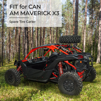 Can-Am Maverick X3/ X3 Max Front Door Storage Bags & Spare Tire Carrier - KEMIMOTO