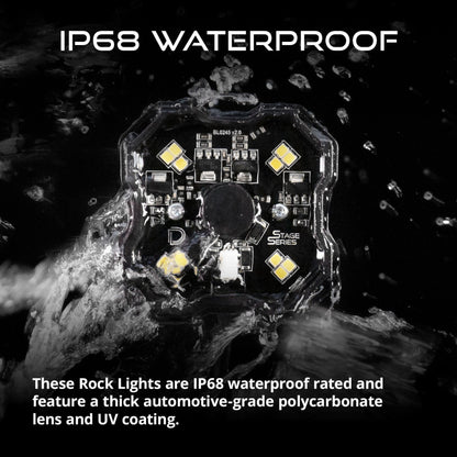 Diode Dynamics Stage Series SXS Rock Light Installer Kit - White Diffused M8 (8-pack)