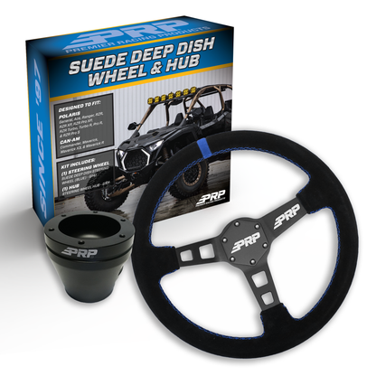 PRP Deep Dish Suede Steering Wheel Kit with UTV Hub