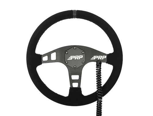 Heated Flat Suede Steering Wheel, Black