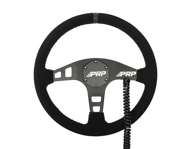 Heated Flat Suede Steering Wheel, Black