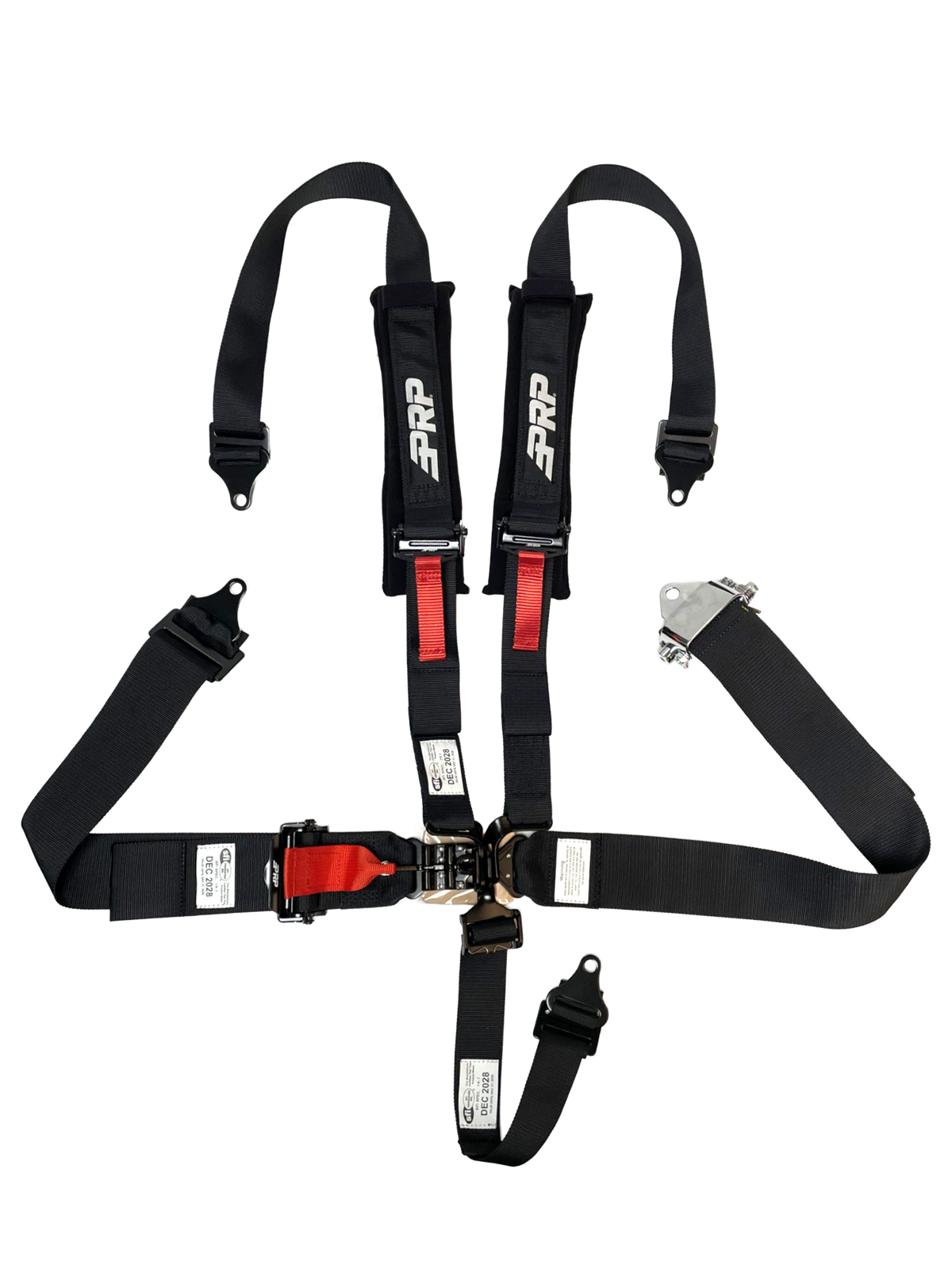 5 Point Harness Latch & Link with 2" Shoulders, 3" Lap Belts and Ratchet Straps (SFI 16.1), Black