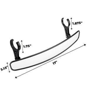 17" Wider Universal UTV Center Rearview Mirror For 1.75-2 inch Roll Bar - KEMIMOTO