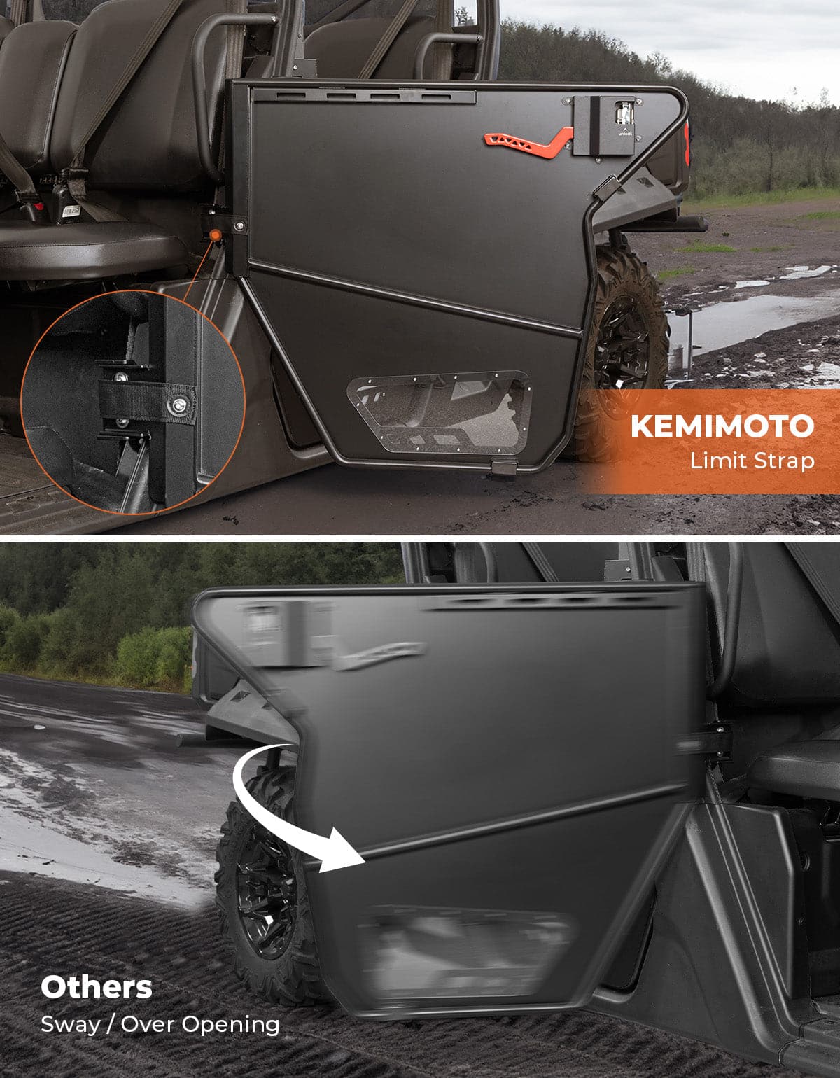 UTV Aluminum Half Doors for Can-Am Defender MAX 2017-2019