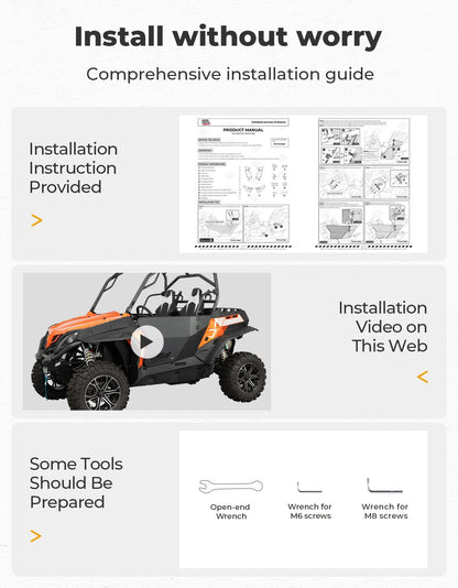 Heavy-duty Aluminum Doors for CFMOTO ZFORCE 500 | 800 | 1000 - Kemimoto