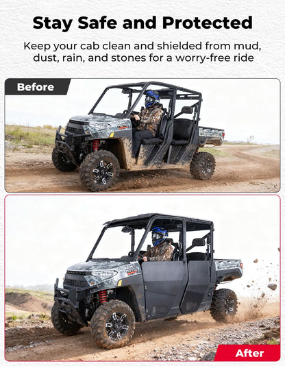 Aluminum Half Doors for Polaris Ranger Crew XP 1000 (2019-2025) - Kemimoto
