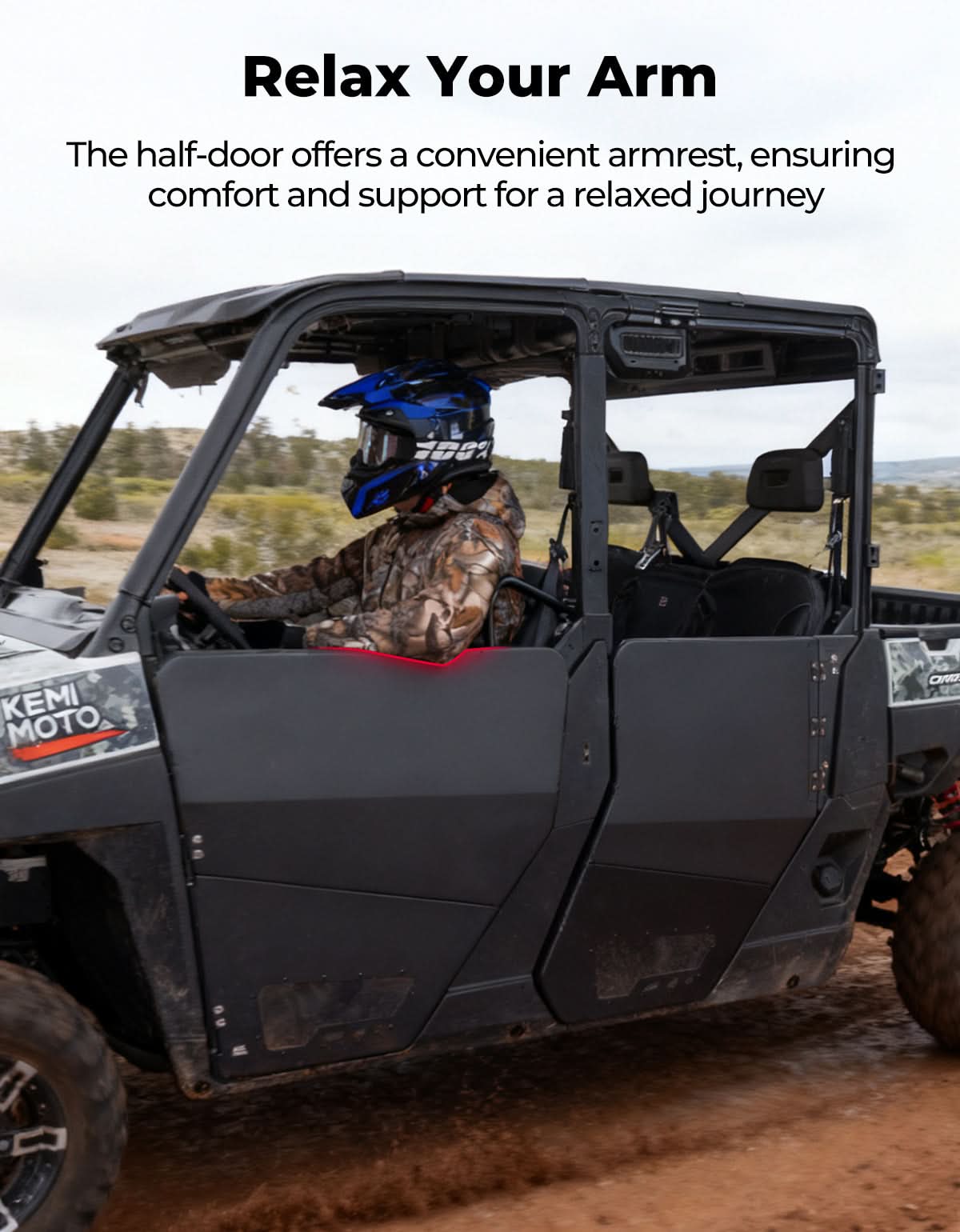Aluminum Half Doors for Polaris Ranger Crew XP 1000 (2019-2025) - Kemimoto