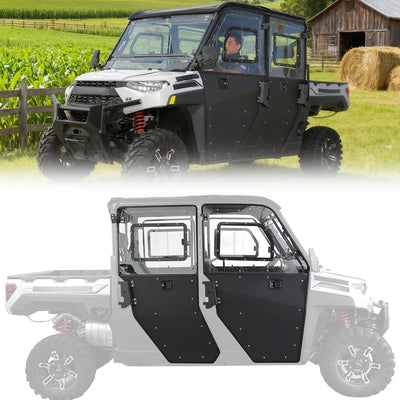 2-in-1 Convertible UTV Doors with Vented Window for Polaris Ranger Crew XP 1000 (2019-2026)