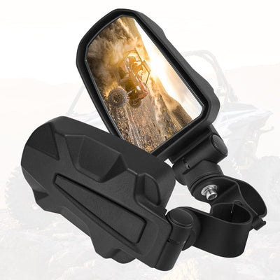 Adjustable Side View Convex Mirror for 1.75" Roll Cage Fit Yamaha Rhino