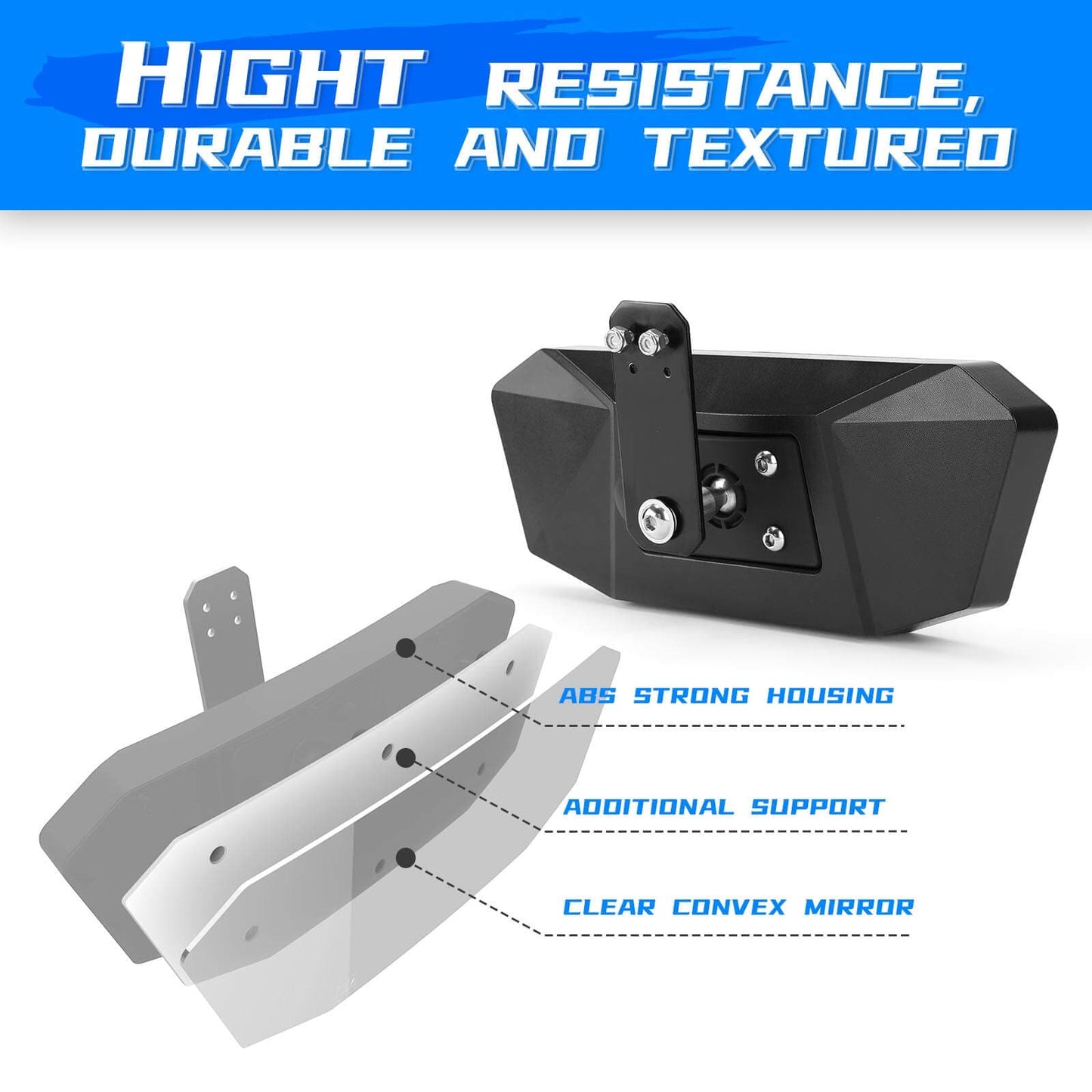 Polaris Ranger/ Defender Adjustable Break Away Side Mirrors & Rear View Mirror - KEMIMOTO