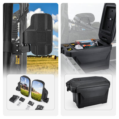 Side Mirrors & 45L Storage box for Polaris Ranger