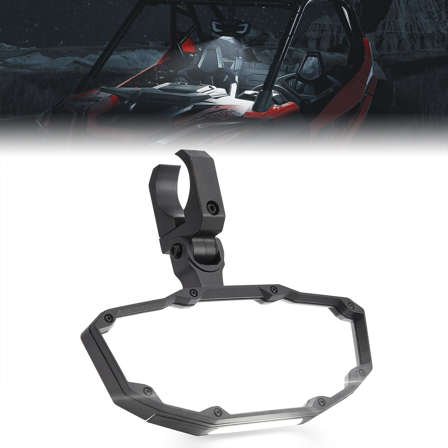 Universal Side Rear View Mirrors and Center Mirror Fit 1.75â€?- 2" Round Rollbars - Kemimoto