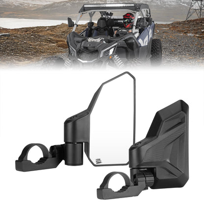 UTV Side Mirrors w/ 1.65"-2.0" Roll Cage for Polaris RZR/Can Am X3/Pioneer/Talon/Mule/CFMOTO - Kemimoto