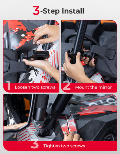 UTV Side Mirrors for Polaris RZR|Can-Am|CFMOTO Zforce - Kemimoto