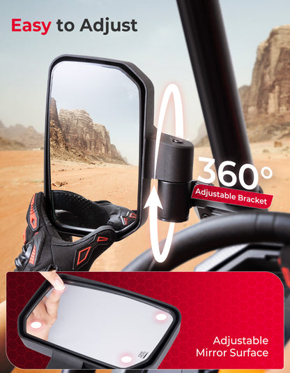 UTV Side Mirrors for Polaris RZR|Can-Am|CFMOTO Zforce - Kemimoto