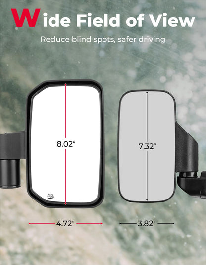 Spring Back UTV Side Mirrors for Polaris ,Can-Am, CFMOTO - Kemimoto