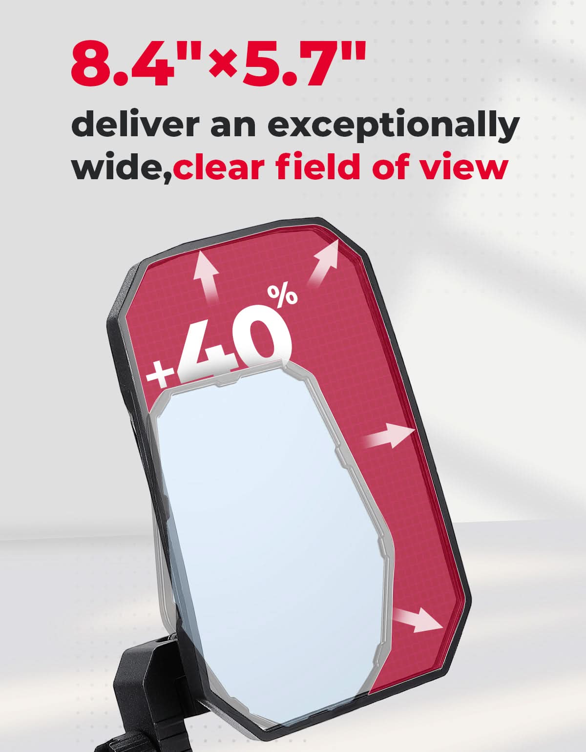 UTV Side Mirrors 2025 NEW Billet Aluminum 8.4" x 5.7" Wide View for Polaris Ranger/General Can Am Defender/Commander/Maverick Trail CFMOTO Uforce - Kemimoto