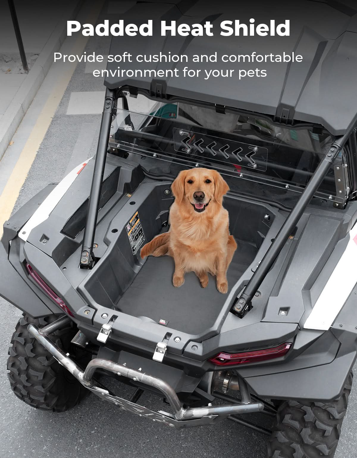 UTV Padded Heat Shield for Polaris RZR 2014-2025, Reduces Heat up to 30Â¡Ã£C, Reduces Noise - Kemimoto