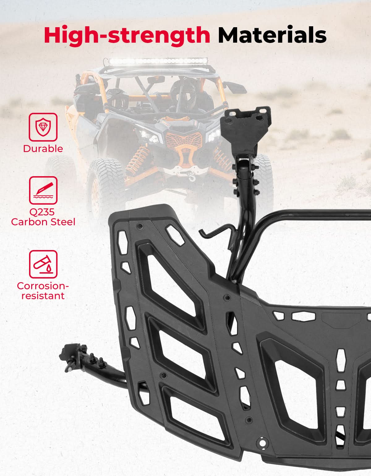 High-strength UTV Rear Cargo Rack