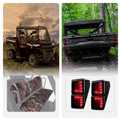 Camouflage Seat Cover & Tail Light for  Polaris Ranger 2018-2023