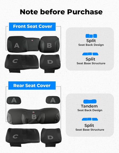 UTV Wingback Seat Cover Set for Polaris Ranger Crew XP 1000 - Kemimoto