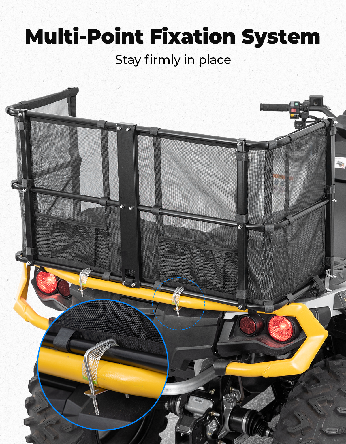 ATV Dog Carrier Seat with Safety Steel Frame for Can-Am Sportsman, Honda, Kawasaki - Kemimoto