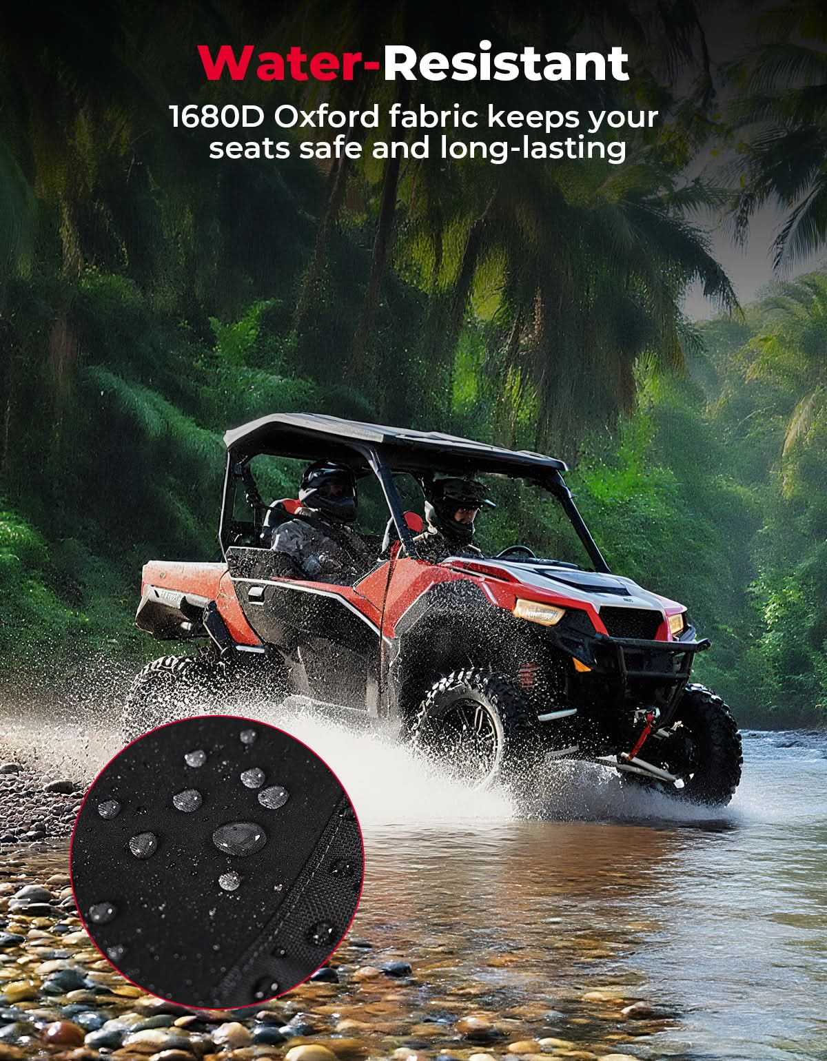 1680D UTV Seat Covers for Polaris General - Kemimoto