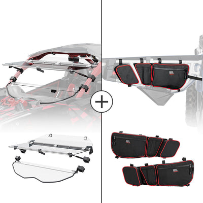 Flip Windshield and Door Bags for 2017+ Can Am Maverick X3