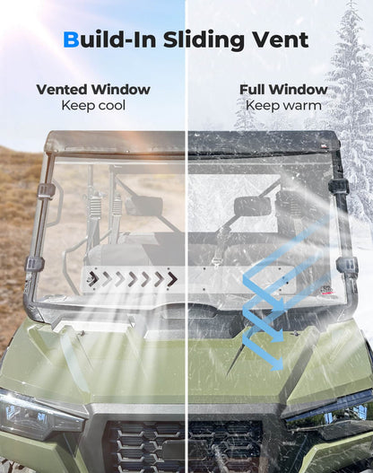Vented Front Full Windshield for Tracker 800SX | Arctic Cat Prowler Pro