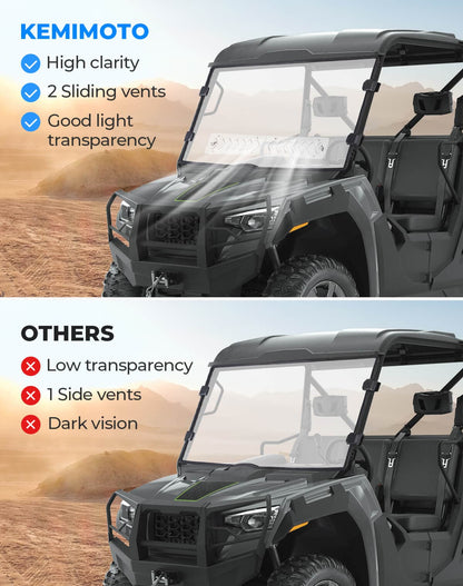 Vented Front Full Windshield for Tracker 800SX | Arctic Cat Prowler Pro
