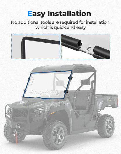 Vented Front Full Windshield for Tracker 800SX | Arctic Cat Prowler Pro