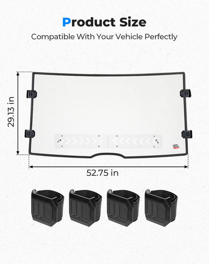 Vented Front Full Windshield for Tracker 800SX | Arctic Cat Prowler Pro