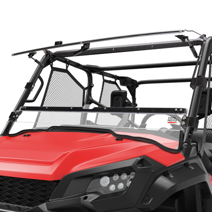 2-IN-1 Flip Windshield for Pioneer 1000 1000-5 1000-6 2016-2024 - Kemimoto