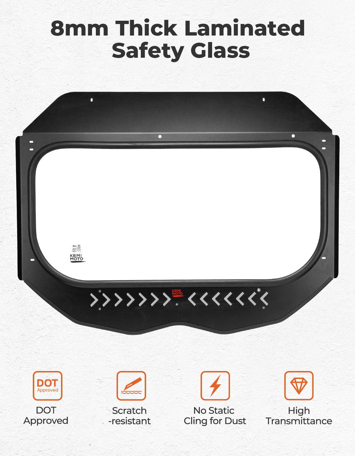 Glass Windshield with Sliding Vents for Can-Am Maverick X3 / X3 MAX - Kemimoto