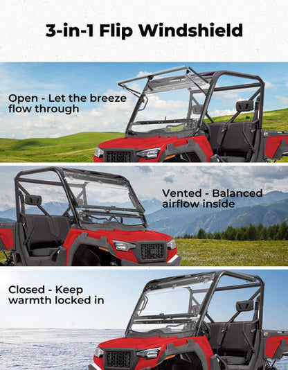 3-in-1 Flip Front Windshield for 2020+ Tracker 800SX