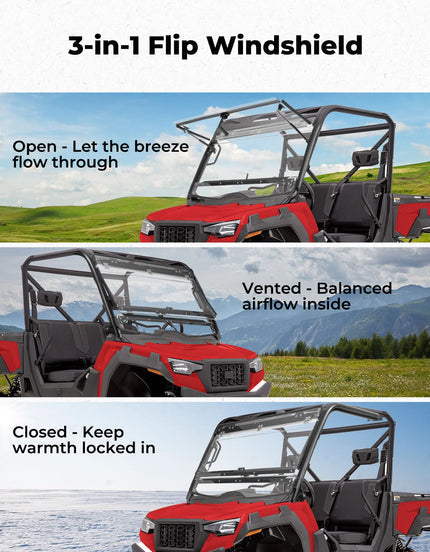 3-in-1 Flip Front Windshield for 2020+ Tracker 800SX