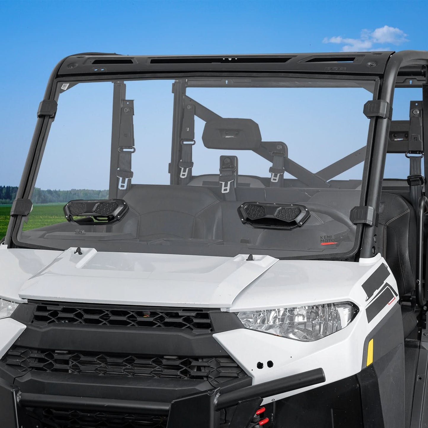 3-in-1 Vented Windshield for Polaris Ranger 1000 & XP 900/1000 (2014-2026) - Kemimoto