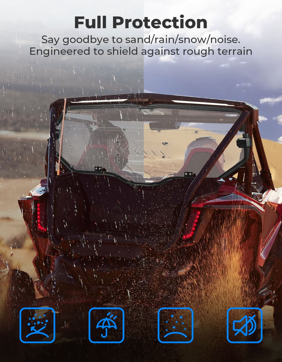 2-IN-1 Sliding Rear Window for Honda Talon 1000X/R - Kemimoto