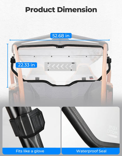 2-IN-1 Sliding Rear Window for Honda Talon 1000X/R - Kemimoto