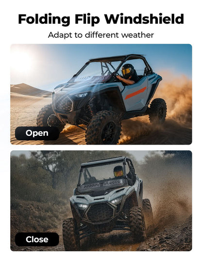 UTV Windshield with Sliding Vented Window 