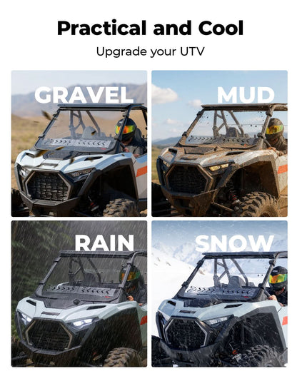 UTV Windshield with Sliding Vented Window for Polaris RZR PRO 2025 - Kemimoto