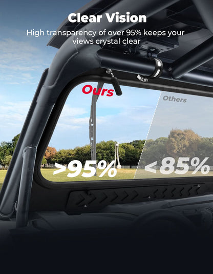 Vented Glass Windshield w/ Wipers for Kawasaki Teryx - Kemimoto