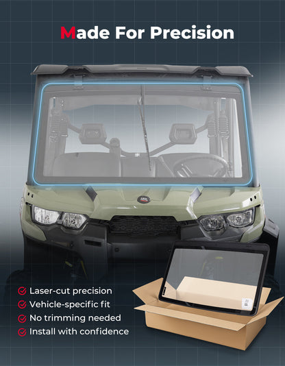 Can-Am Defender Glass Windshield with Manual Wipers (2016â€?026) - Kemimoto