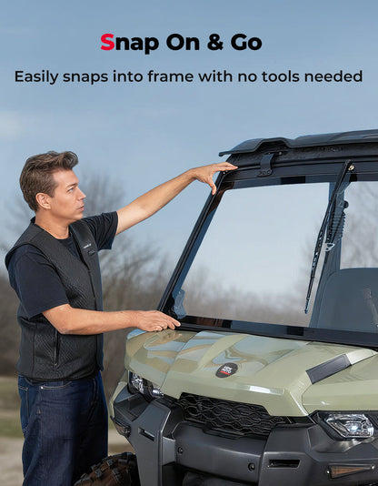 Can-Am Defender Glass Windshield with Manual Wipers (2016â€?026) - Kemimoto