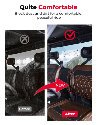 2-in-1 Vented Rear Windshield for CFMOTO UFORCE U10 Pro|XL - Kemimoto