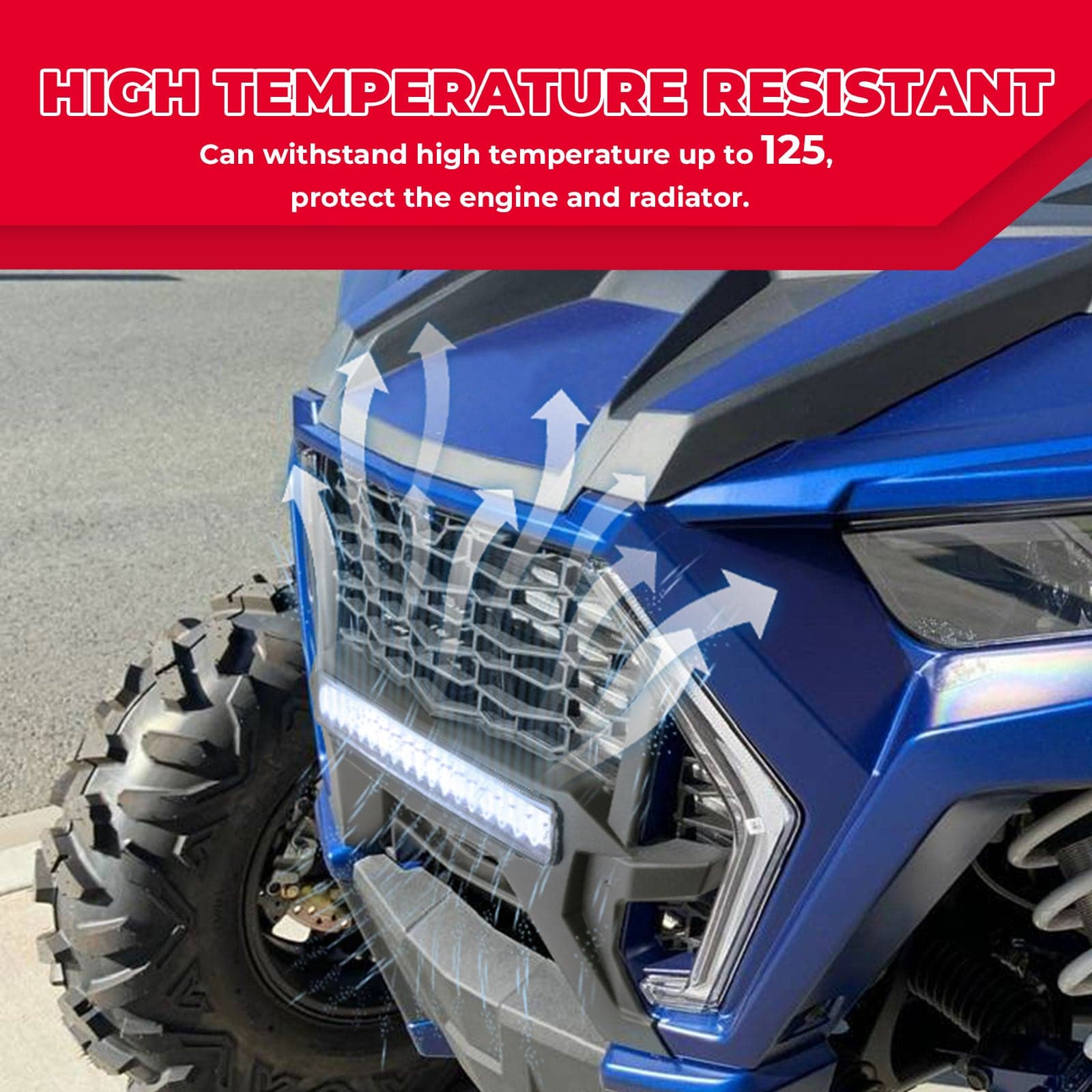 Polaris RZR XP 1000/ 900 Front Lower Mesh Grill - KEMIMOTO