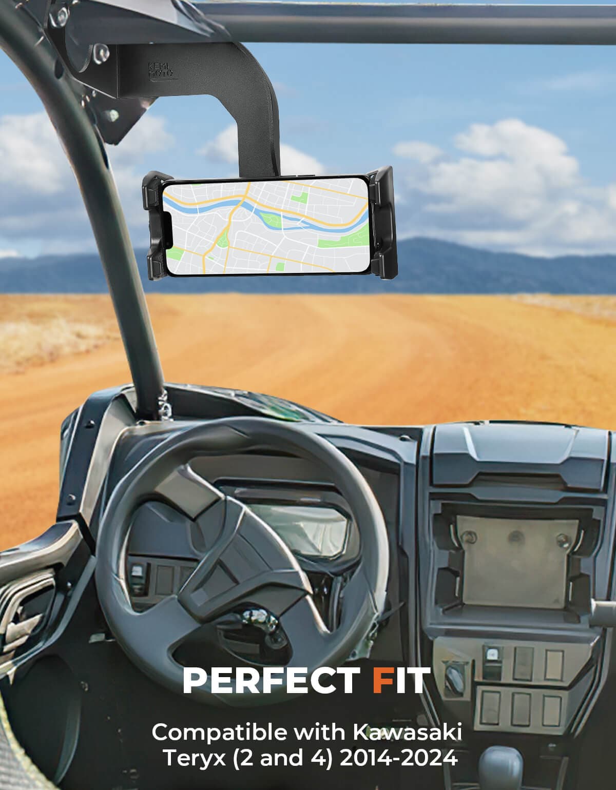Cell Phone Holder 360Â° Adjustable for Kawasaki Teryx CAMO S LE